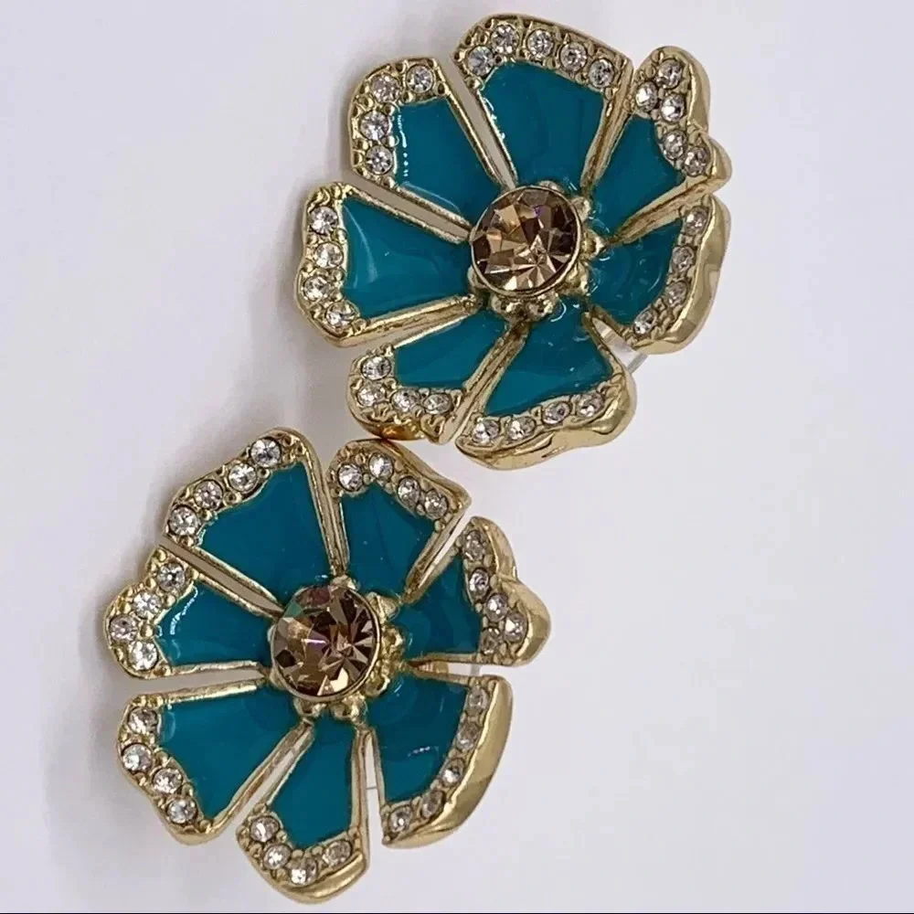 Kate Spade Garden Grove Blue Jeweled Earrings